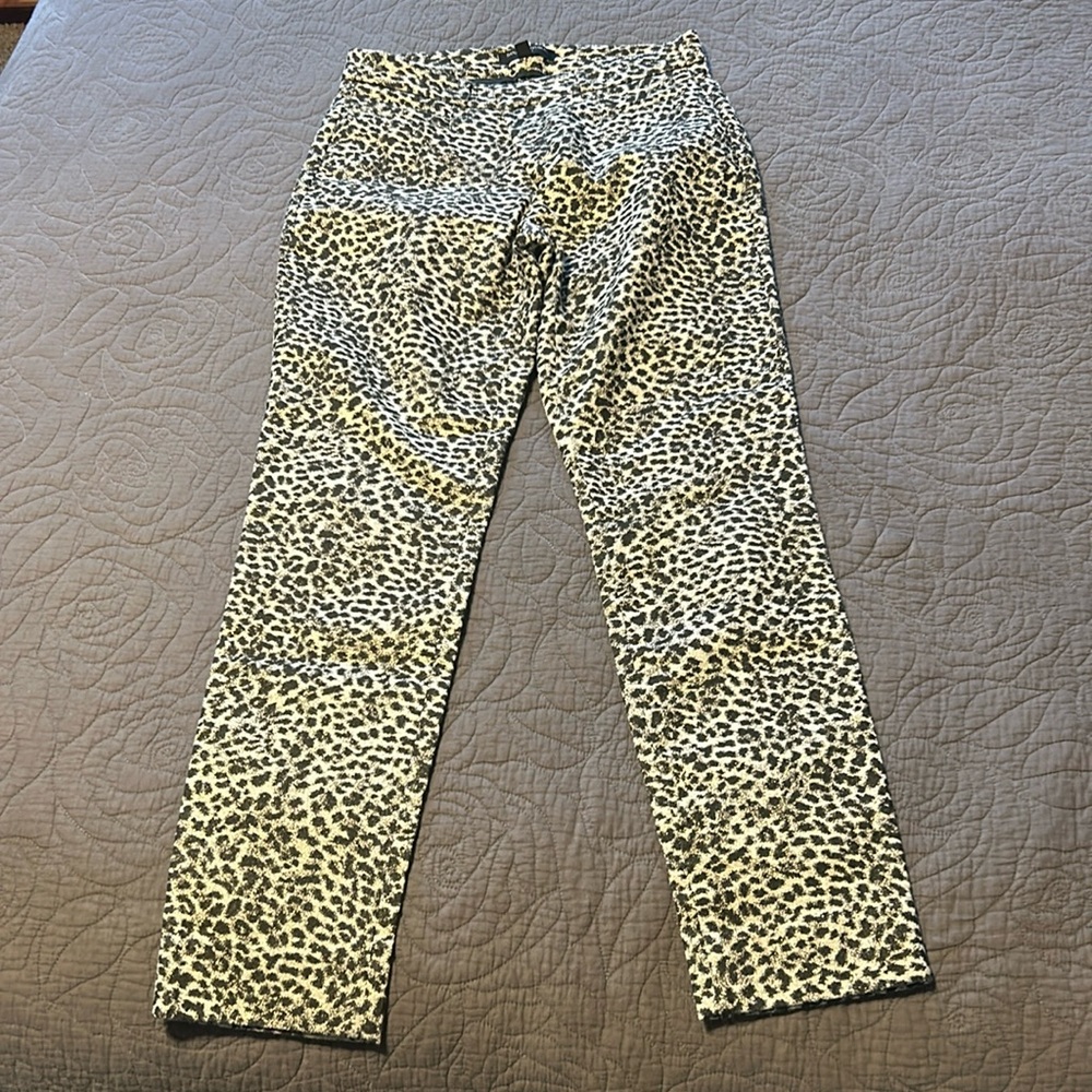 Banana Republic Sloan leopard print pants.